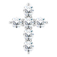 14K White 1/4 CTW Lab-Grown Diamond Cross Pendant