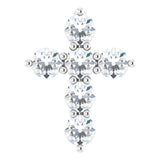 14K White 1/4 CTW Lab-Grown Diamond Cross Pendant