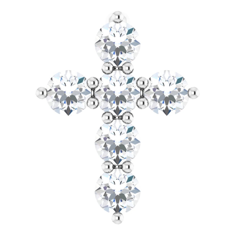 14K White Gold 1/4 CTW Lab-Grown Diamond Cross Pendant
