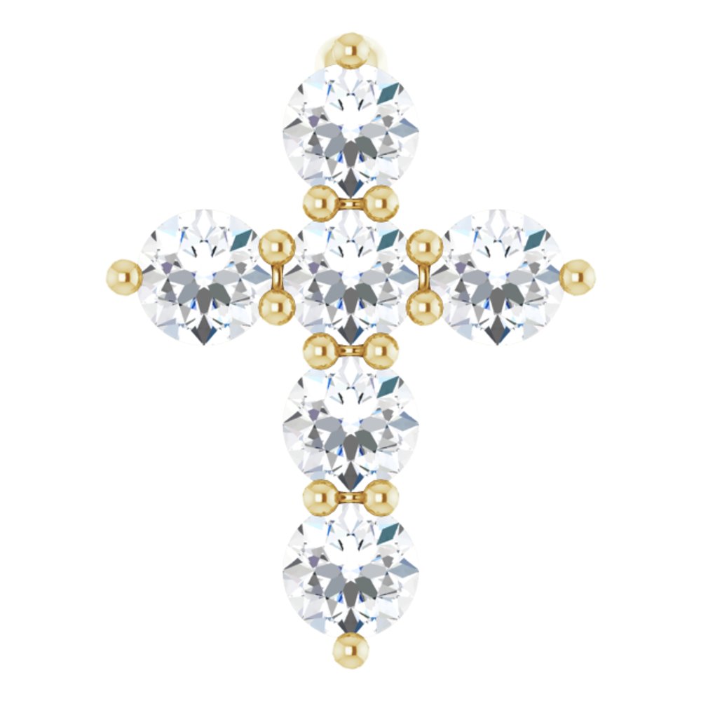14K Yellow Gold 1/4 CTW Natural Diamond Cross Pendant