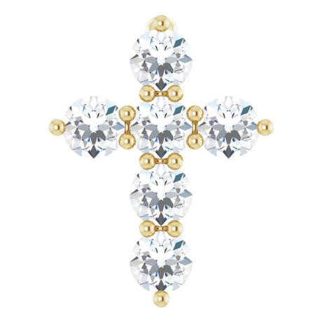 14K Yellow Gold 1/4 CTW Natural Diamond Cross Pendant