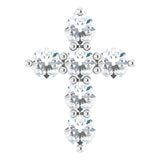 14K White Gold 1/4 CTW Natural Diamond Cross Pendant