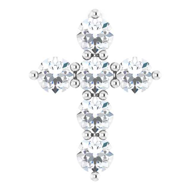 14K White Gold 1/4 CTW Natural Diamond Cross Pendant