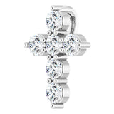 14K White 1/4 CTW Natural Diamond Cross Pendant