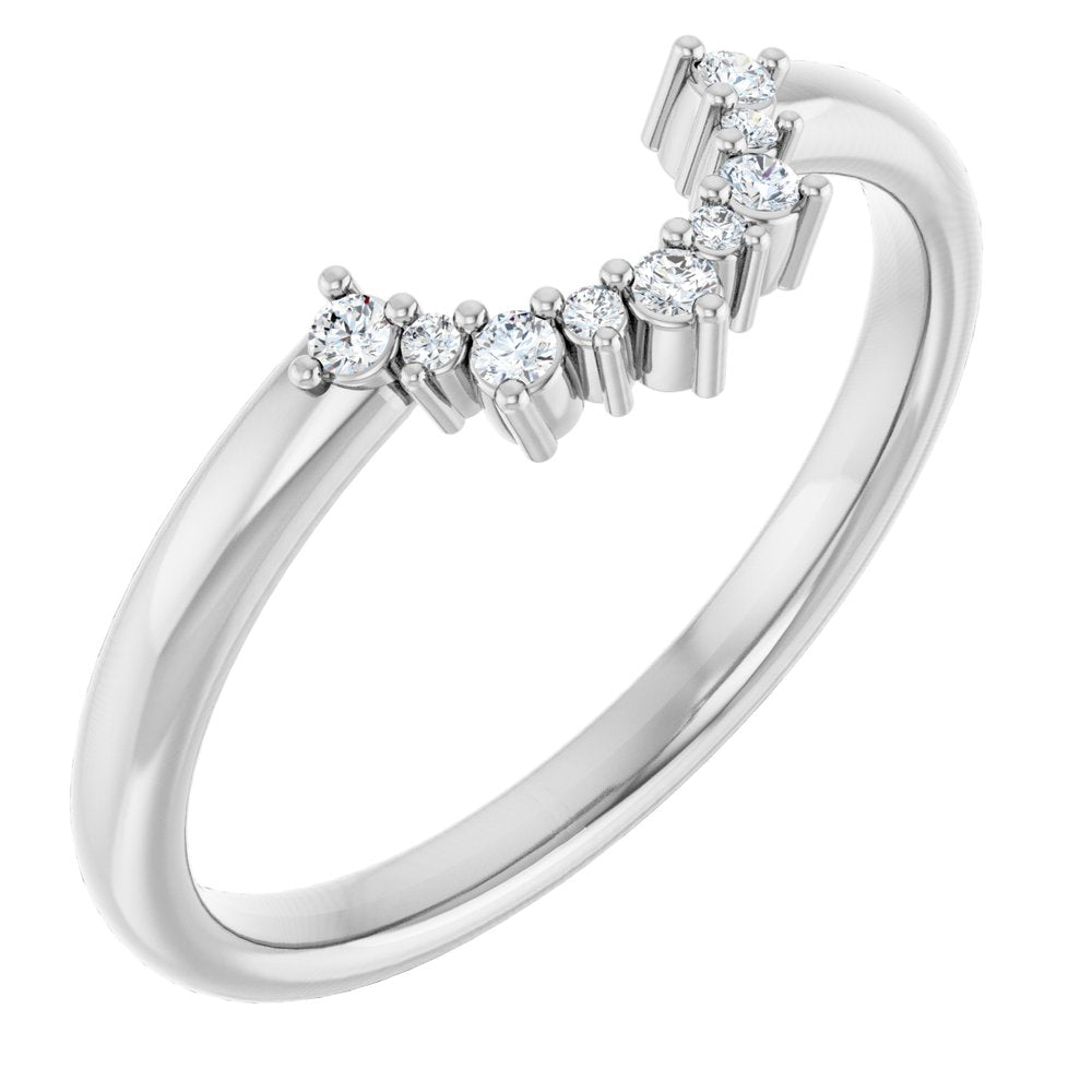 Platinum .07 CTW Natural Diamond Contour Band