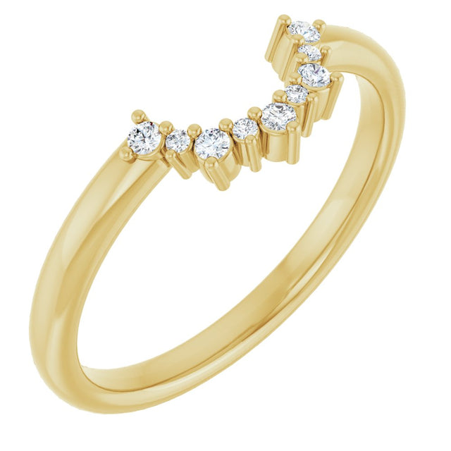 14K Yellow .07 CTW Natural Diamond Contour Band