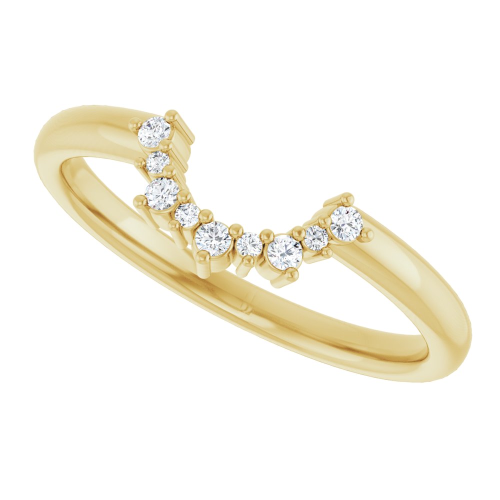 14K Yellow .07 CTW Natural Diamond Contour Band