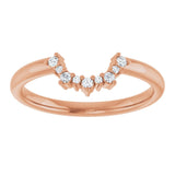 14K Rose .07 CTW Natural Diamond Contour Band