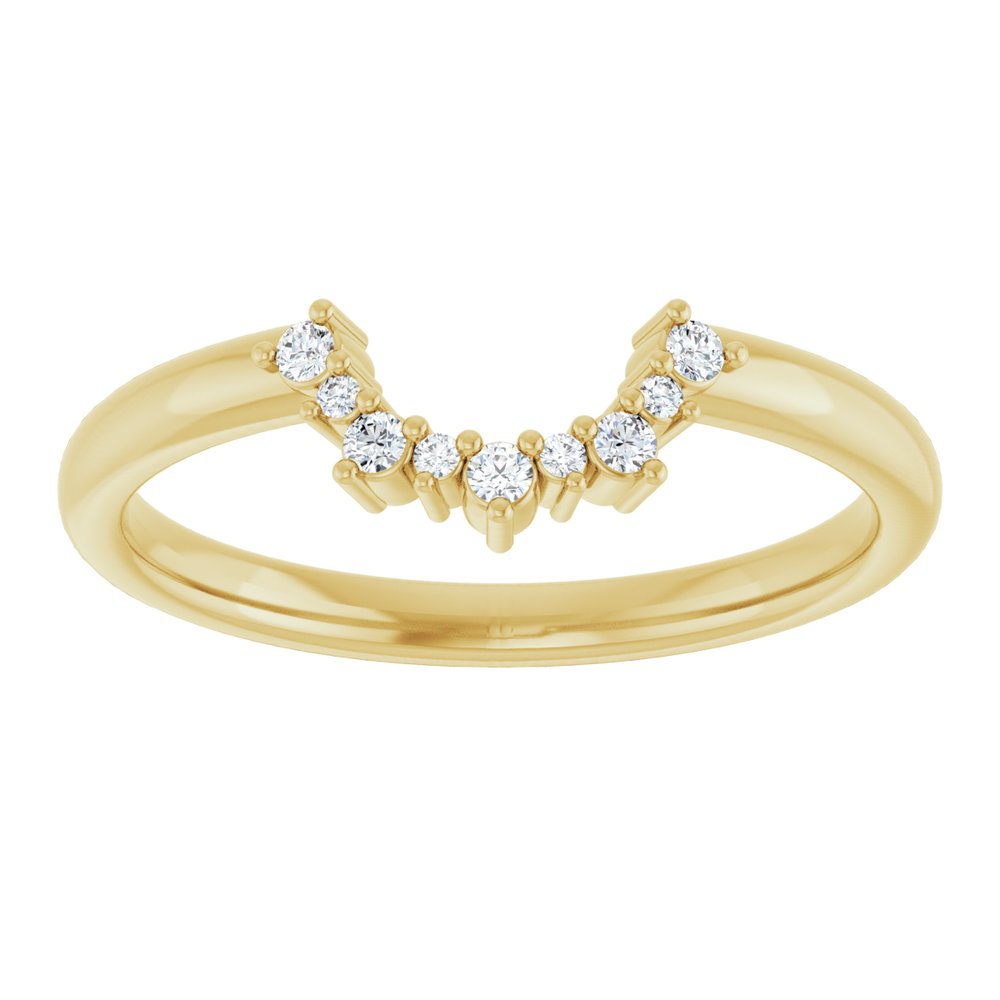 14K Yellow .07 CTW Natural Diamond Contour Band