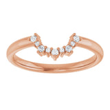 14K Rose .07 CTW Natural Diamond Contour Band