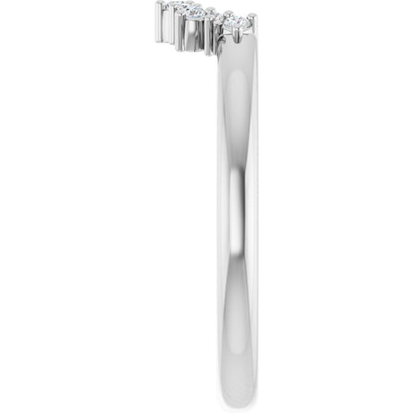 14K White Gold .07 CTW Natural Diamond Contour Band