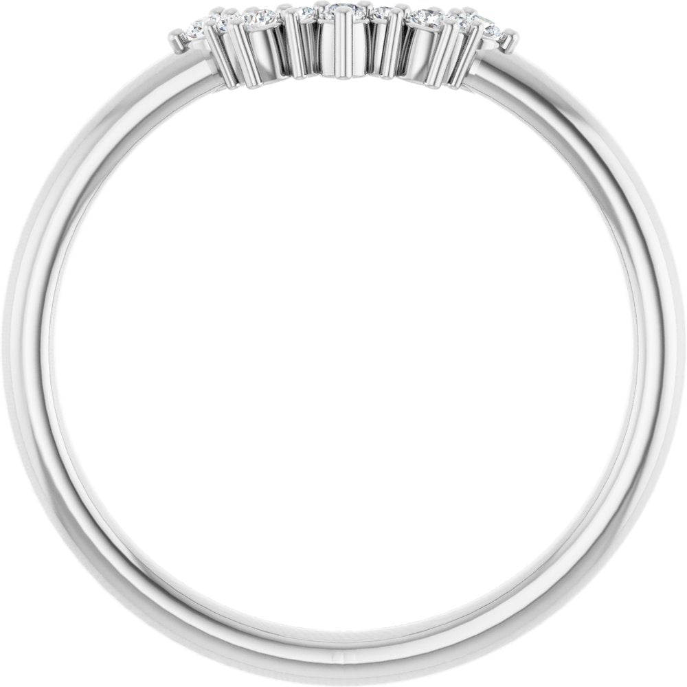 14K White .07 CTW Natural Diamond Contour Band