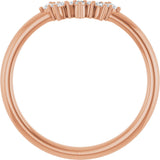 14K Rose .07 CTW Natural Diamond Contour Band