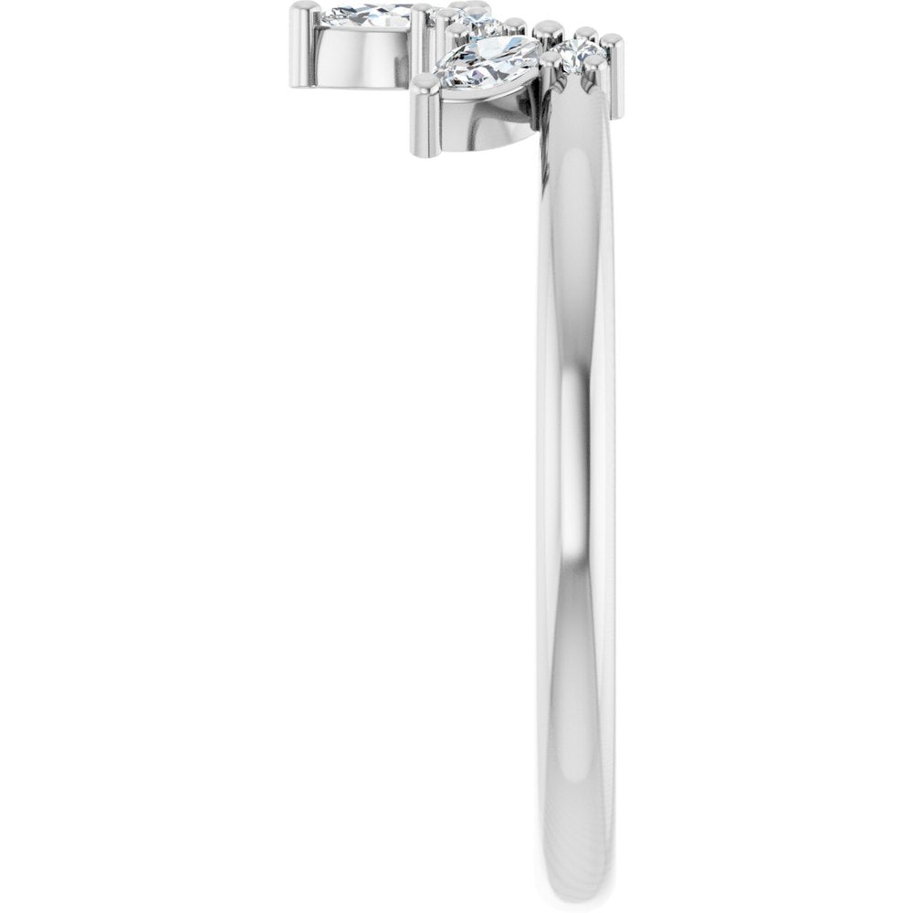 14K White Gold 1/5 CTW Natural Diamond Contour Band