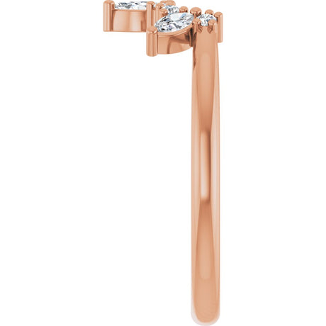 14K Rose Gold 1/5 CTW Natural Diamond Contour Band