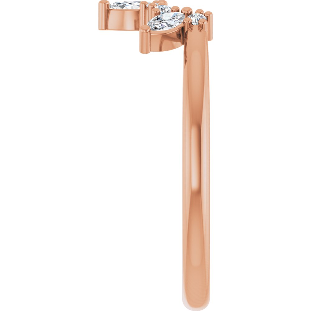 14K Rose Gold 1/5 CTW Natural Diamond Contour Band