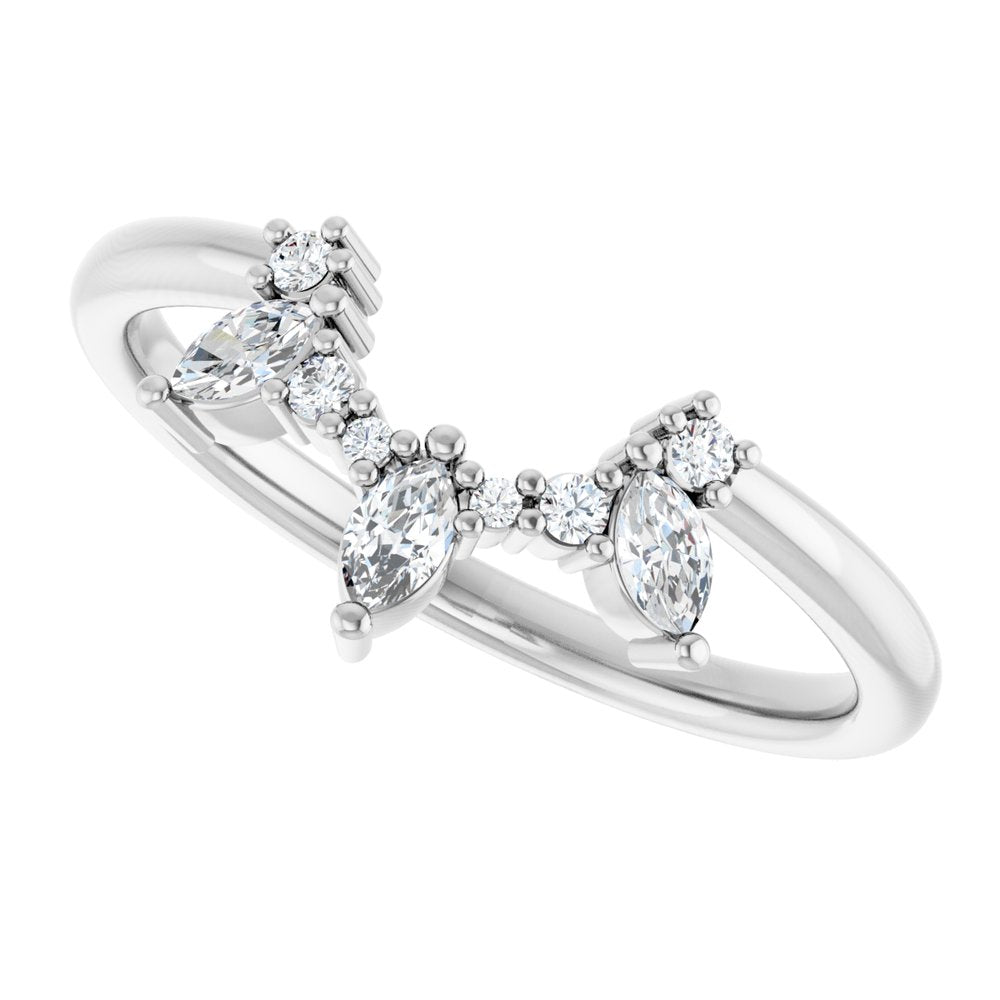 14K White Gold 1/5 CTW Natural Diamond Contour Band