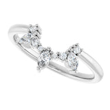 14K White Gold 1/5 CTW Natural Diamond Contour Band