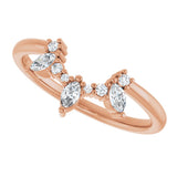 14K Rose Gold 1/5 CTW Natural Diamond Contour Band