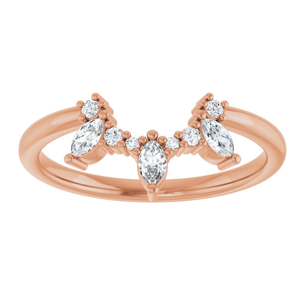 14K Rose Gold 1/5 CTW Natural Diamond Contour Band