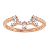 14K Rose Gold 1/5 CTW Natural Diamond Contour Band