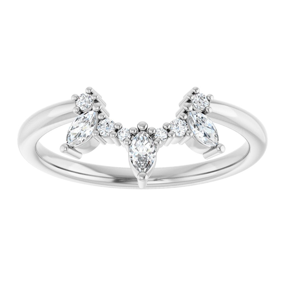 14K White Gold 1/5 CTW Natural Diamond Contour Band