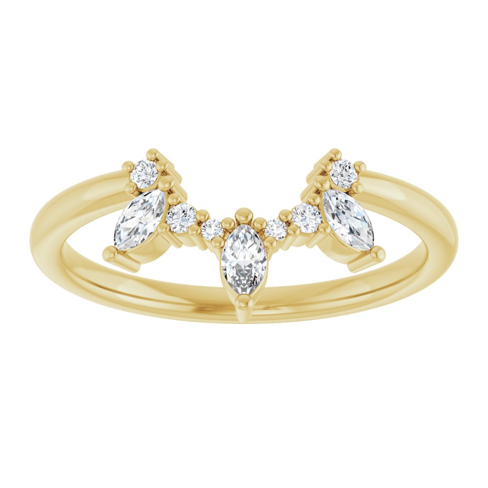 14K Yellow 1/5 CTW Natural Diamond Contour Band