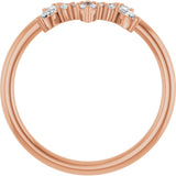 14K Rose 1/5 CTW Natural Diamond Contour Band