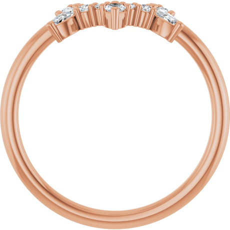 14K Rose Gold 1/5 CTW Natural Diamond Contour Band