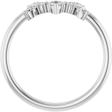 14K White Gold 1/5 CTW Natural Diamond Contour Band