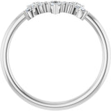 14K White Gold 1/5 CTW Natural Diamond Contour Band