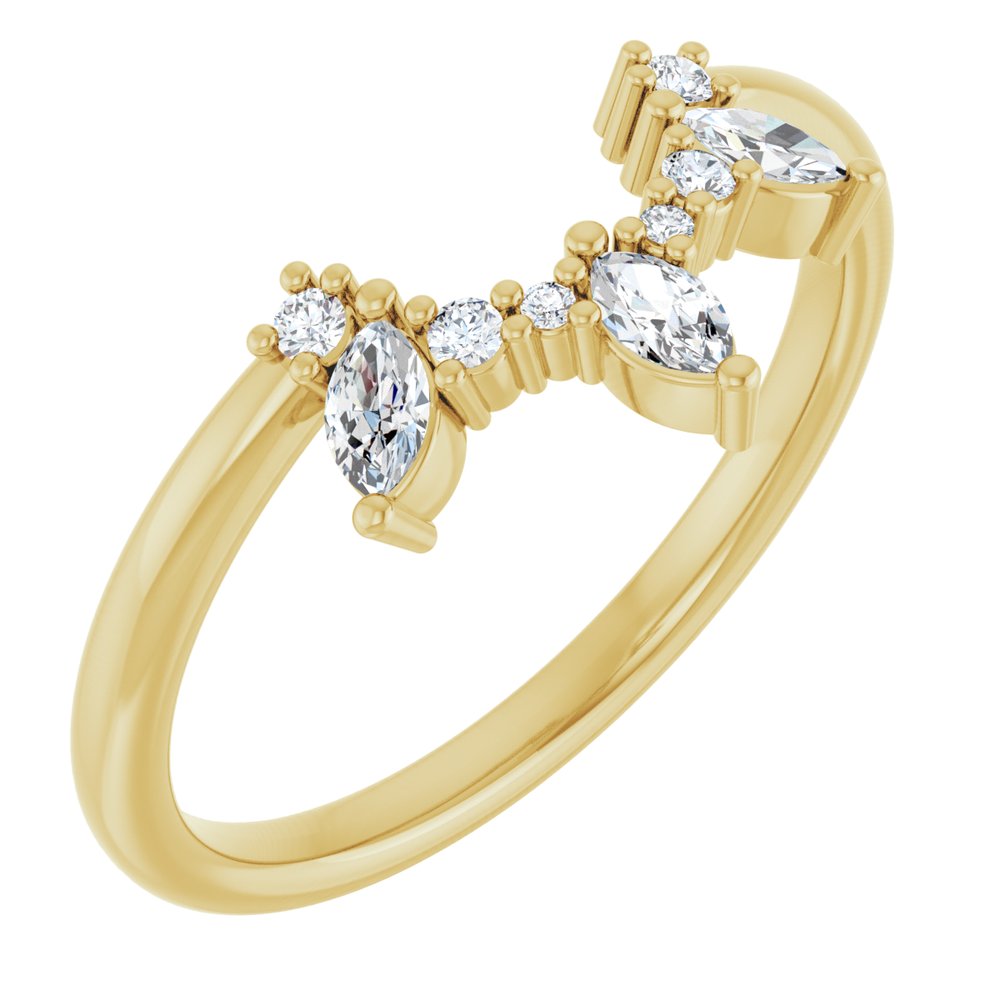 14K Yellow Gold 1/5 CTW Natural Diamond Contour Band
