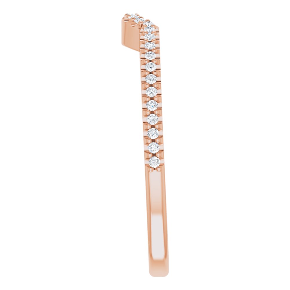 14K Rose 1/8 CTW Natural Diamond Contour Band