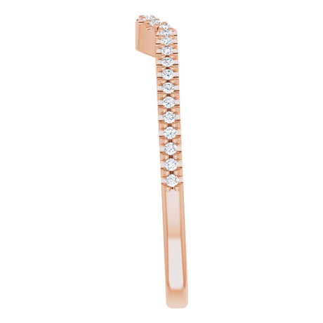 14K Rose 1/8 CTW Natural Diamond Contour Band