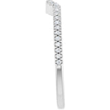 14K White Gold 1/8 CTW Natural Diamond Contour Band