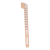 14K Rose Gold 1/8 CTW Natural Diamond Contour Band