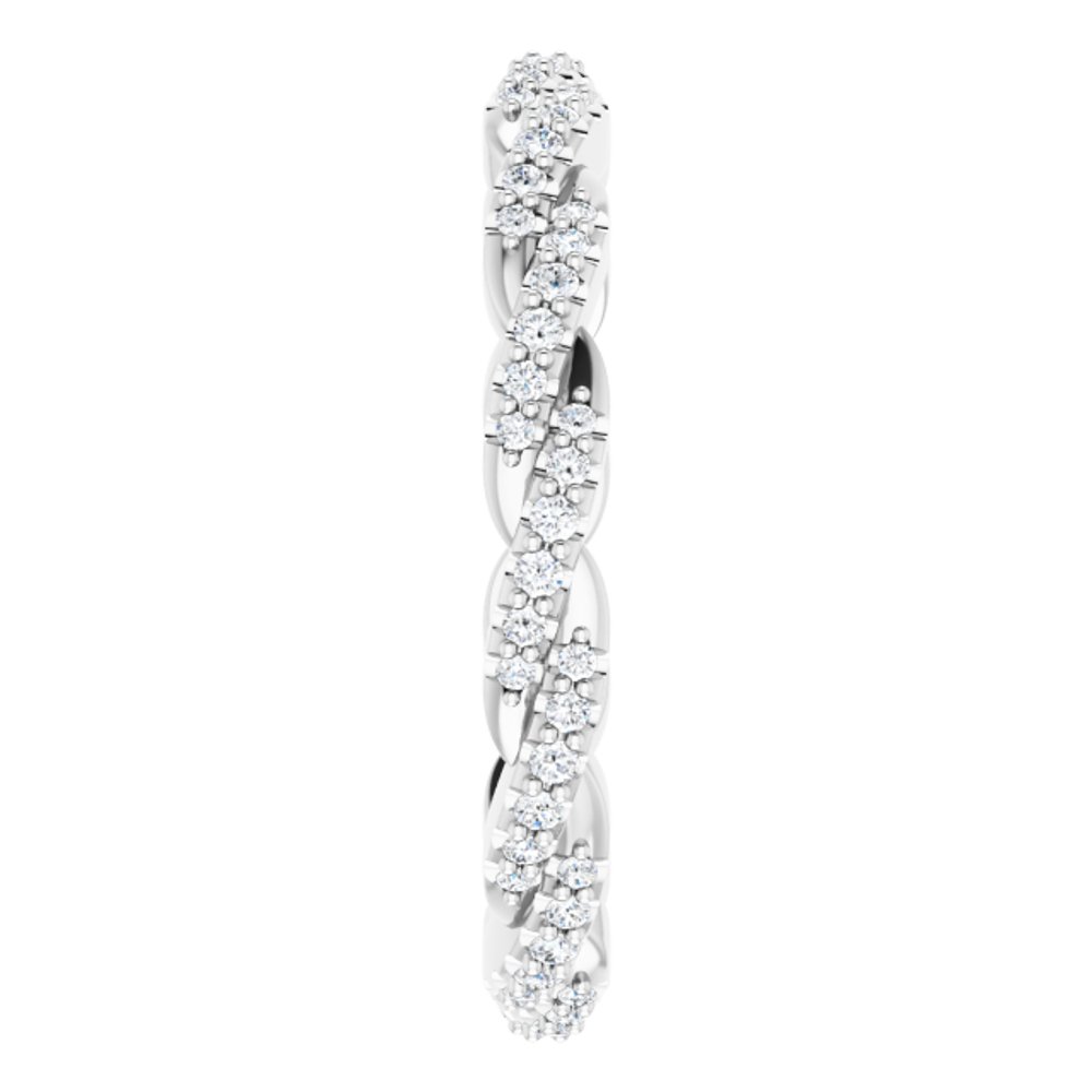 Platinum 1/5 CTW Natural Diamond Twisted Eternity Band Size 5