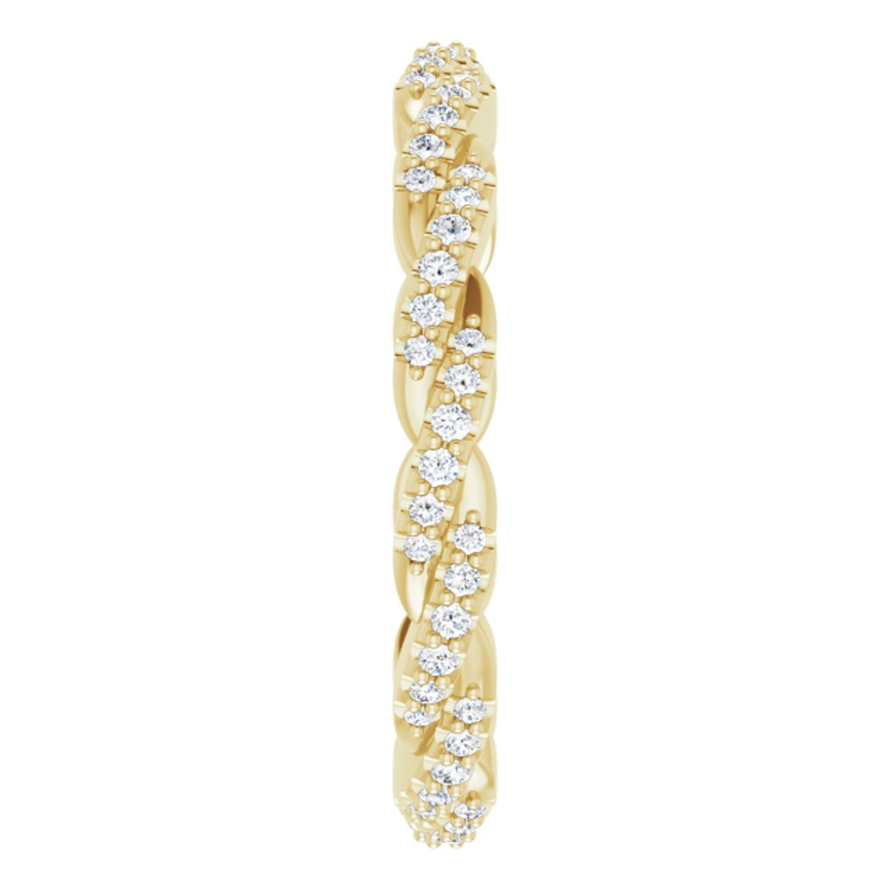 14K Yellow 1/4 CTW Natural Diamond Twisted Eternity Band Size 7