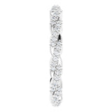14K White 1/4 CTW Natural Diamond Twisted Eternity Band Size 7
