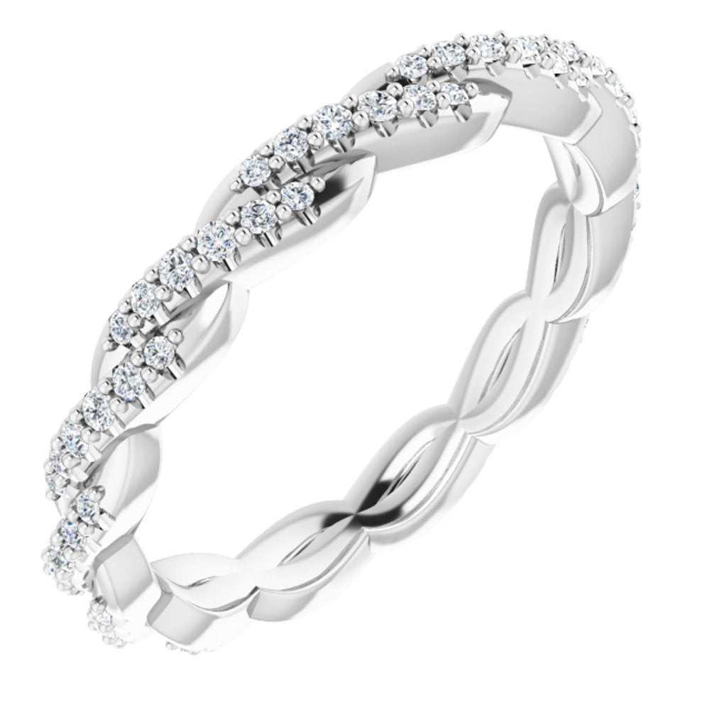 Platinum 1/5 CTW Natural Diamond Twisted Eternity Band Size 5