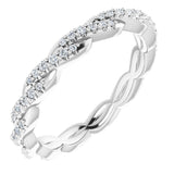 14K White 1/5 CTW Natural Diamond Twisted Eternity Band Size 4.5