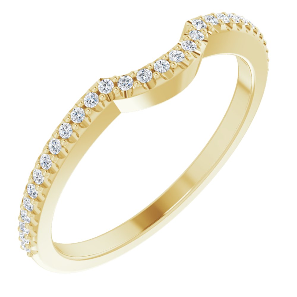 14K Yellow Gold 1/8 CTW Lab-Grown Diamond Contour Band