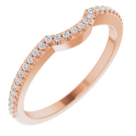 14K Rose 1/8 CTW Natural Diamond Contour Band