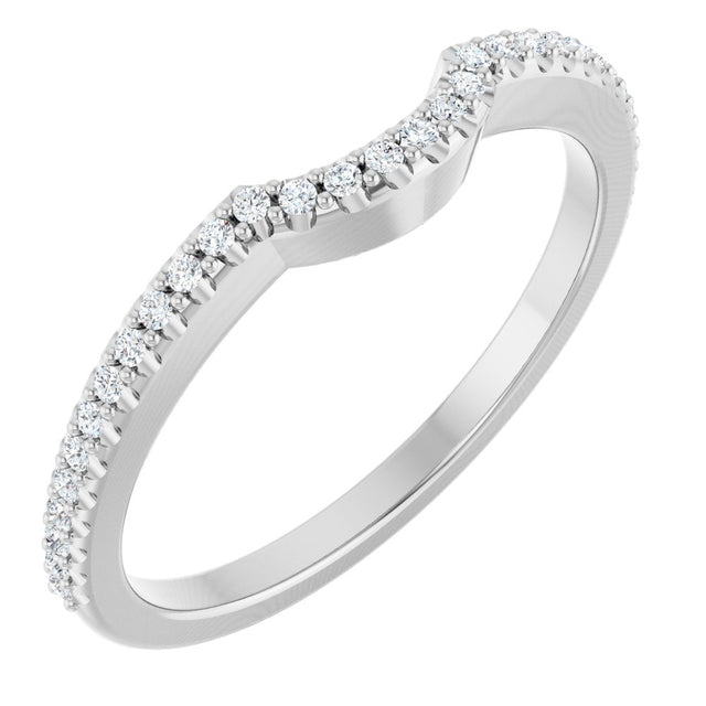 14K White Gold 1/8 CTW Natural Diamond Contour Band