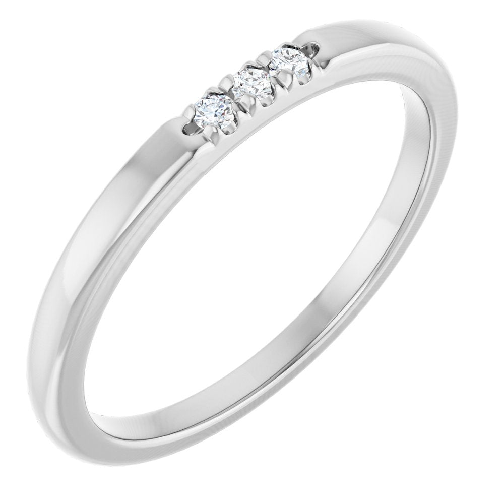 14K White .04 CTW Natural Diamond Anniversary Band