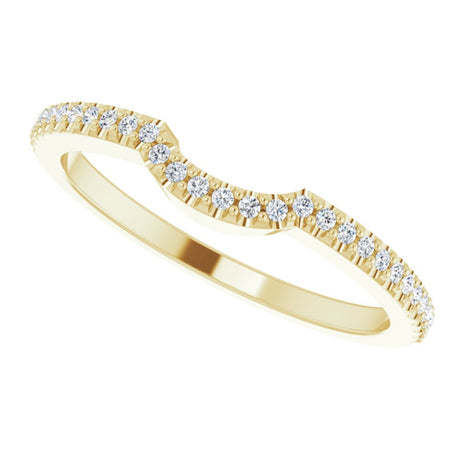 14K Yellow Gold 1/8 CTW Lab-Grown Diamond Contour Band