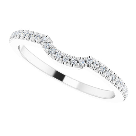 14K White Gold 1/8 CTW Lab-Grown Diamond Contour Band