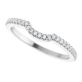 14K White Gold 1/8 CTW Natural Diamond Contour Band