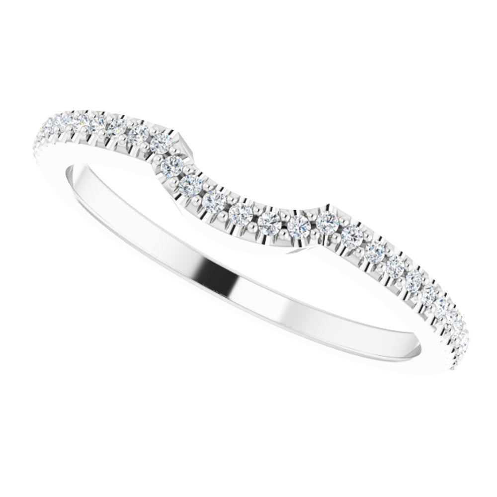 14K White Gold 1/8 CTW Natural Diamond Contour Band