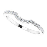 14K White Gold 1/8 CTW Natural Diamond Contour Band